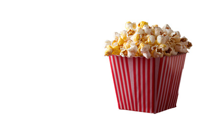 Popcorn movie box, snack background mockup isolated transparent background