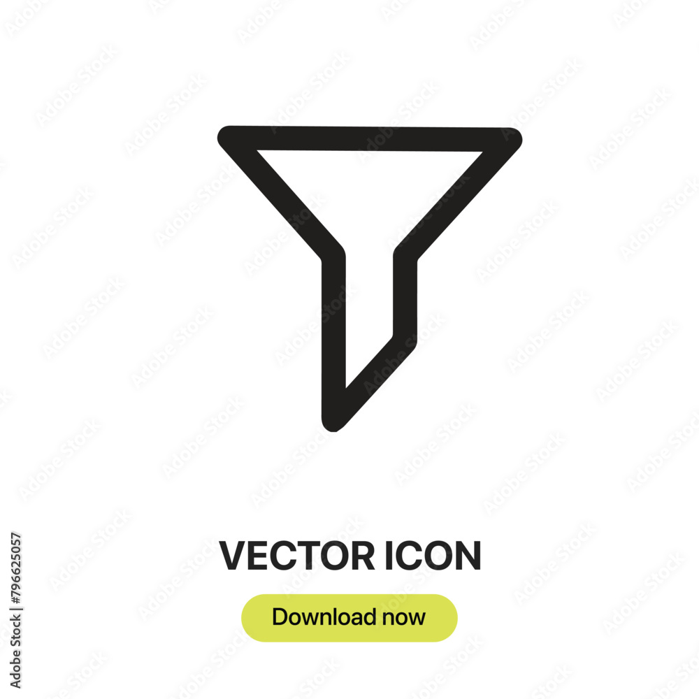 Poster filter icon vector. linear-style sign for mobile concept and web design. filter symbol illustration.