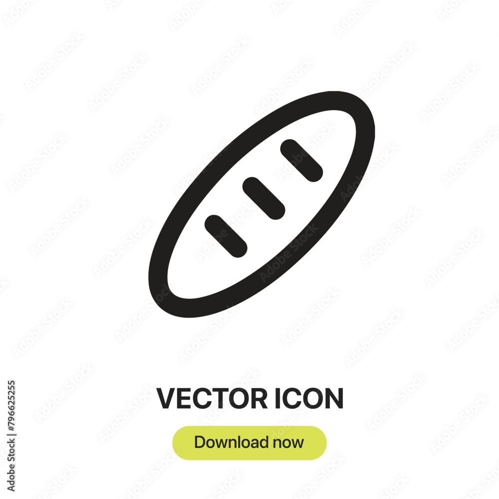 Poster bread icon vector. linear-style sign for mobile concept and web design. bread symbol illustration. p