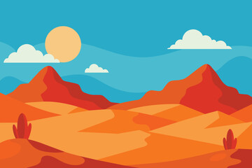 Desert landscape background vector design