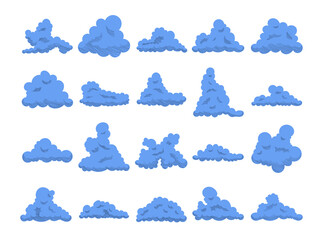 Cumulus cloud. Sky air symbol. Vector drawing. Collection of design elements.