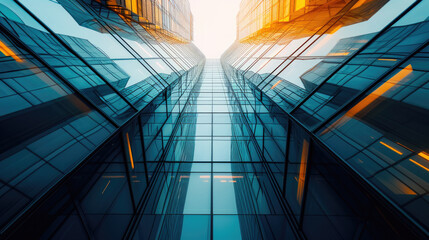 office building in the sunset