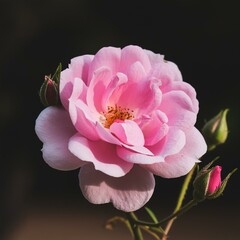 pink rose with dark background