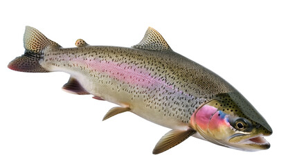 Fresh rainbow trout fish isolated on white background