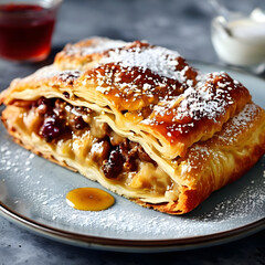 delicious and sweet apple strudel, ai-generatet