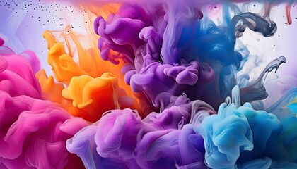 Abstract Art: Colorful Ink Splatter Background