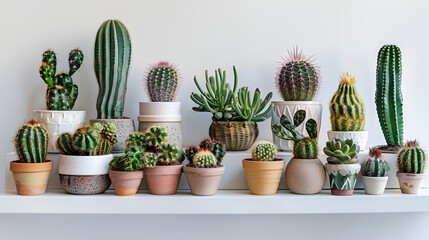 Set of different houseplants in flower pots on white background ,Domestic Foliage Array Houseplants Collection on a White or Clear Surface