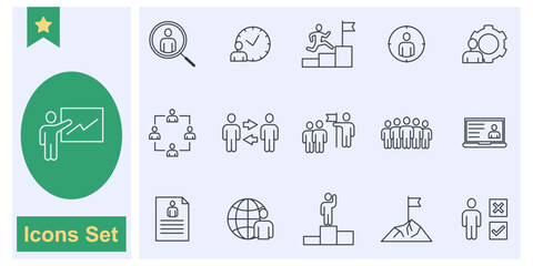 Business people icon set symbol collection, logo isolated vector illustration