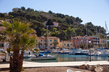Italia, Toscana, Livorno, Isola d'Elba. Porto Azzurro, il porto.