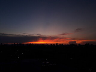 sunset over the city