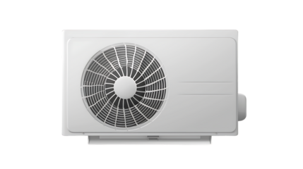  White air conditioner with fan on white background vector illustration