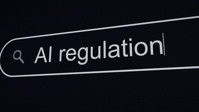 Searching AI Regulation on the Internet, Computer Screen Macro
