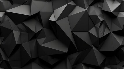 3D abstract low polygon black background