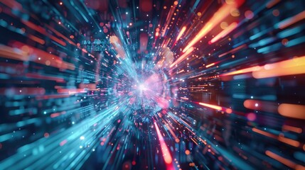 Obraz premium Abstract digital explosion representing the rapid growth and expansion of online content