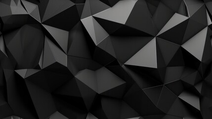 3D abstract low polygon black background