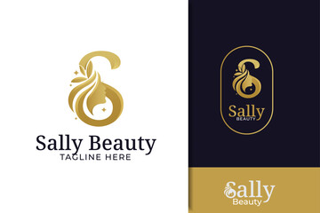 luxury monogram initial letter s silhouette of Face woman ,