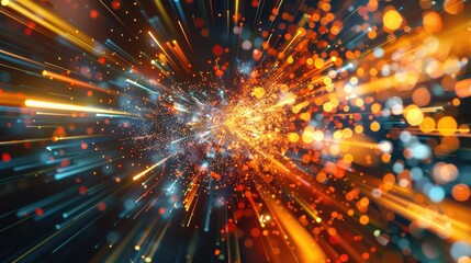 Obraz premium Abstract digital explosion representing the rapid growth and expansion of online content