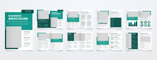 set of minimalist business brochure template with simple style and modern layout