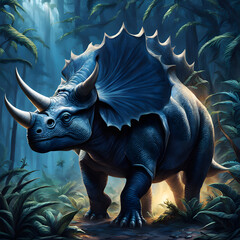 Triceratops living in the forest, ai-generatet - 796649241