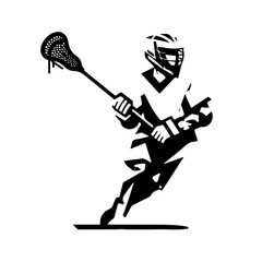 Naklejka premium Minimalist vector art of lacrosse player