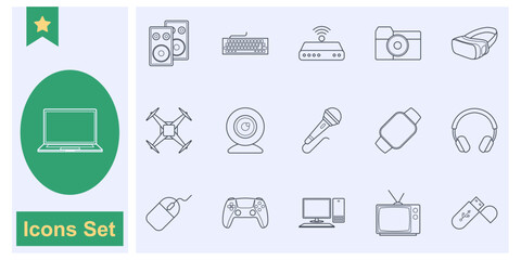 device icon set symbol collection, logo isolated vector illustration
