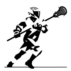 Naklejka premium Minimalist vector art of lacrosse player