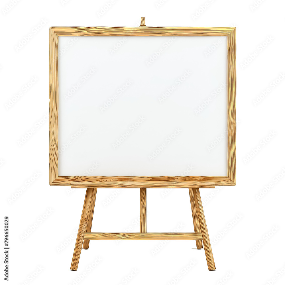 Wall mural a white board with a wooden frame