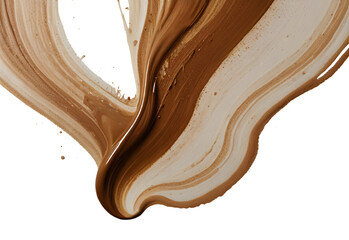 Coffee paint stroke on a solid white background, generative AI