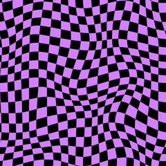 Y2k seamless pattern. Abstract background. Vector illustration. Black and violet.