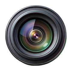 High-resolution camera lens on a transparent background