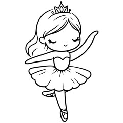 cute girl Princess ballet dancer The Bouree Pose: The princess performs quick, graceful steps in place, arms in a soft, flowing position