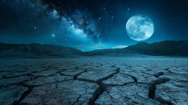 Night in the desert sand dunes