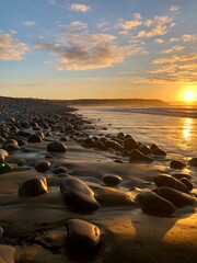 Pebble ridge sunset