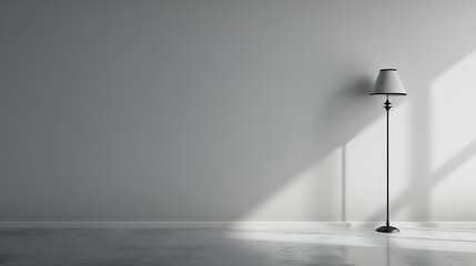 Empty white wall with lamp