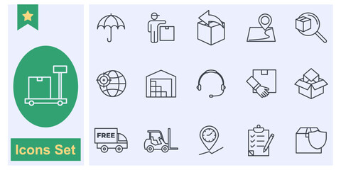 Delivery logistic icon set symbol collection, logo isolated vector illustration