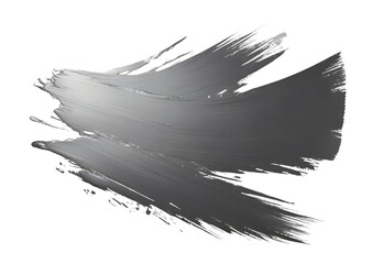Silver paint stroke on a solid white background, generative AI