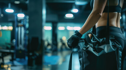 Teen athlete carrying gym bag for workout - Powered by Adobe