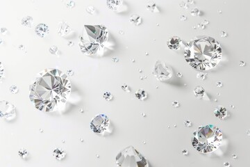 Obraz premium White gems geometric floating backgrounds gemstone jewelry.
