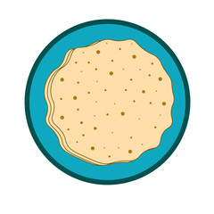 Papad indian food, Gujarati popular food for dinner. Vector Illustration 