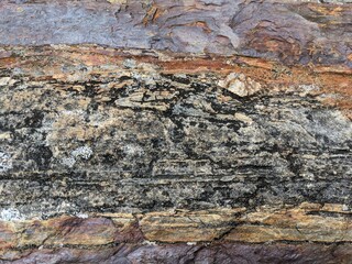 Precambrian folded-faulted banded iron formation in the Andes mountains, Peru - April 2024 