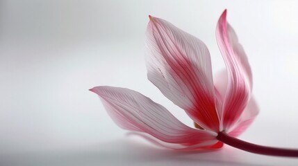 Fototapeta premium A flower with a red and white petal is shown on a white background
