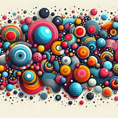 Vibrant Abstract Objects Dot Stickers Creative and Colorful Graphics for Your Projects