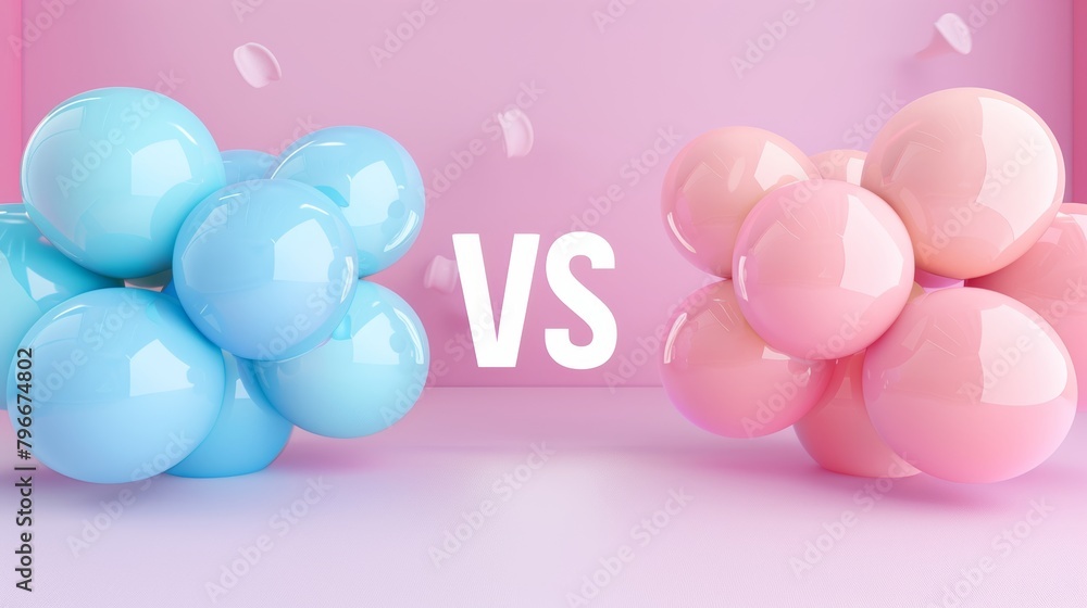 Poster d render of vs text in a dreamy pastel color scheme ai generated illustration