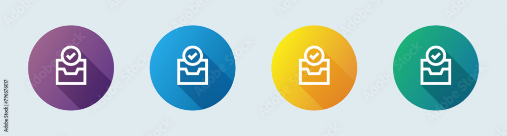 Poster direct message line icon in flat design style. inbox signs vector illustration.