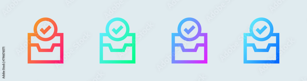 Poster direct message line icon in gradient colors. inbox signs vector illustration.