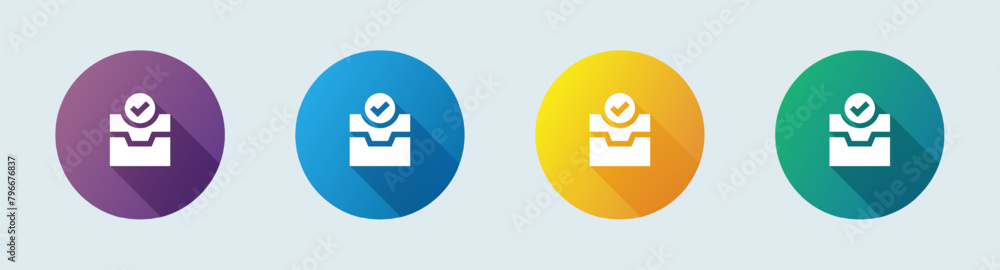 Poster direct message solid icon in flat design style. inbox signs vector illustration.