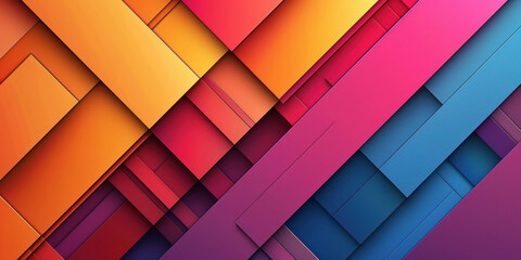 Vibrant and dynamic abstract background with diagonal lines in various shades of red, orange and blue