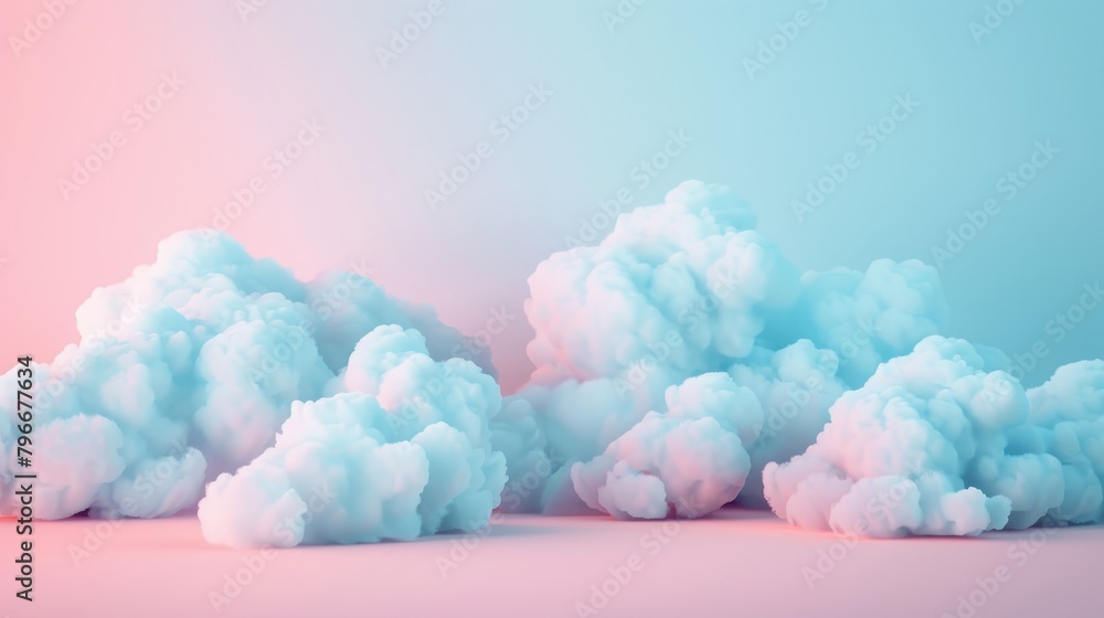 Fototapete ethereal clouds in a minimalistic pastel color scheme ai generated illustration