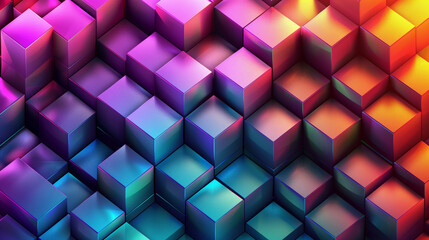 Fototapeta premium A digital artwork with colorful squares in a geometric pattern