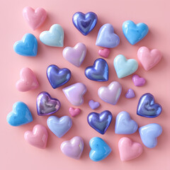 Obraz premium Candy hearts pastel color with pink background use for Valentine's Day.